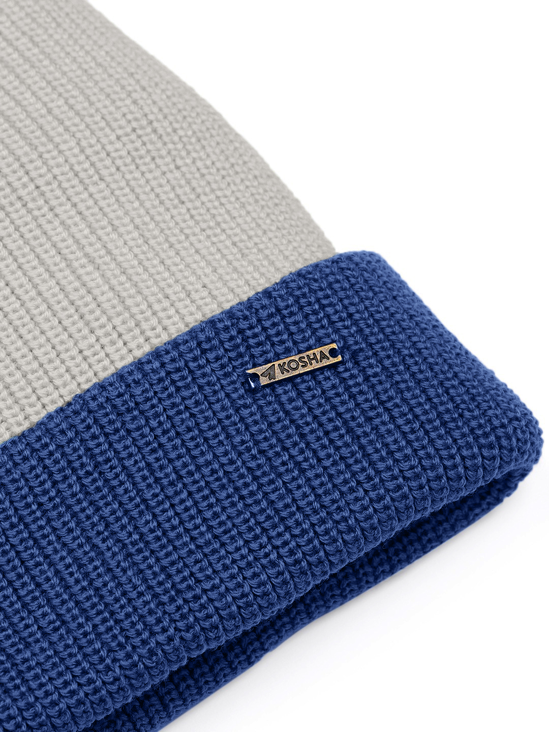 Blue-Grey Merino Wool Reversible Beanie | Women